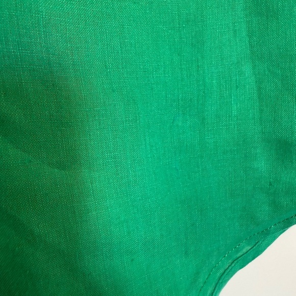 Maeve Green 100% Linen Long Sleeve Button Down Top with Front Pocket Size Small - Picture 5 of 9